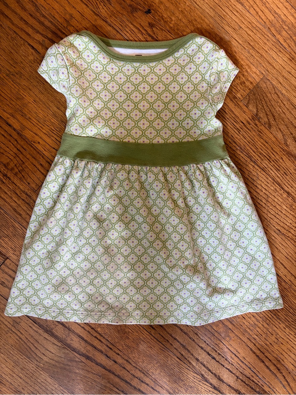 Tea Collection 3T Green Patterned Short-Sleeve Dress